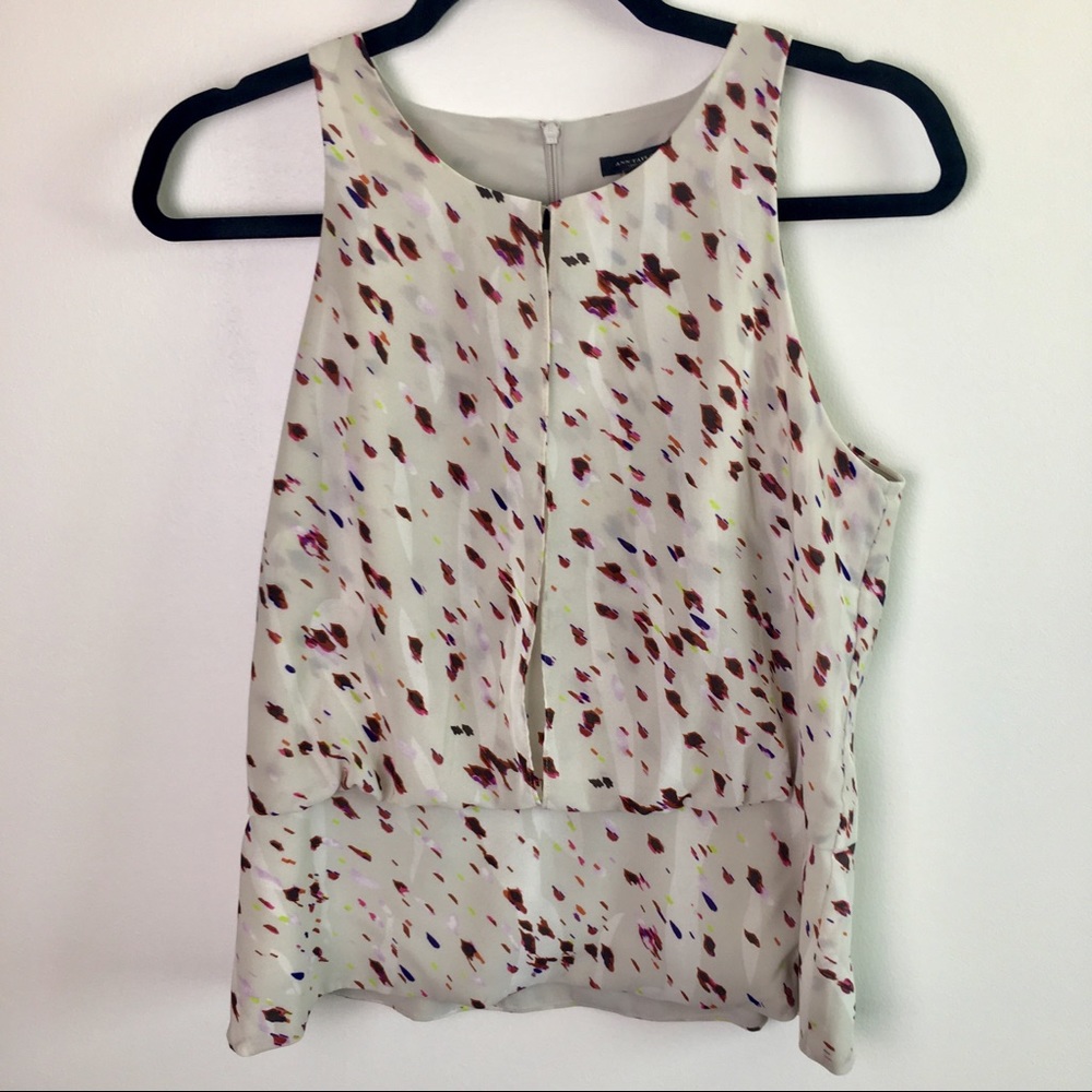 Ann Taylor Peplum Keyhole Front Shell Tank-Size 6 - Picture 1 of 6
